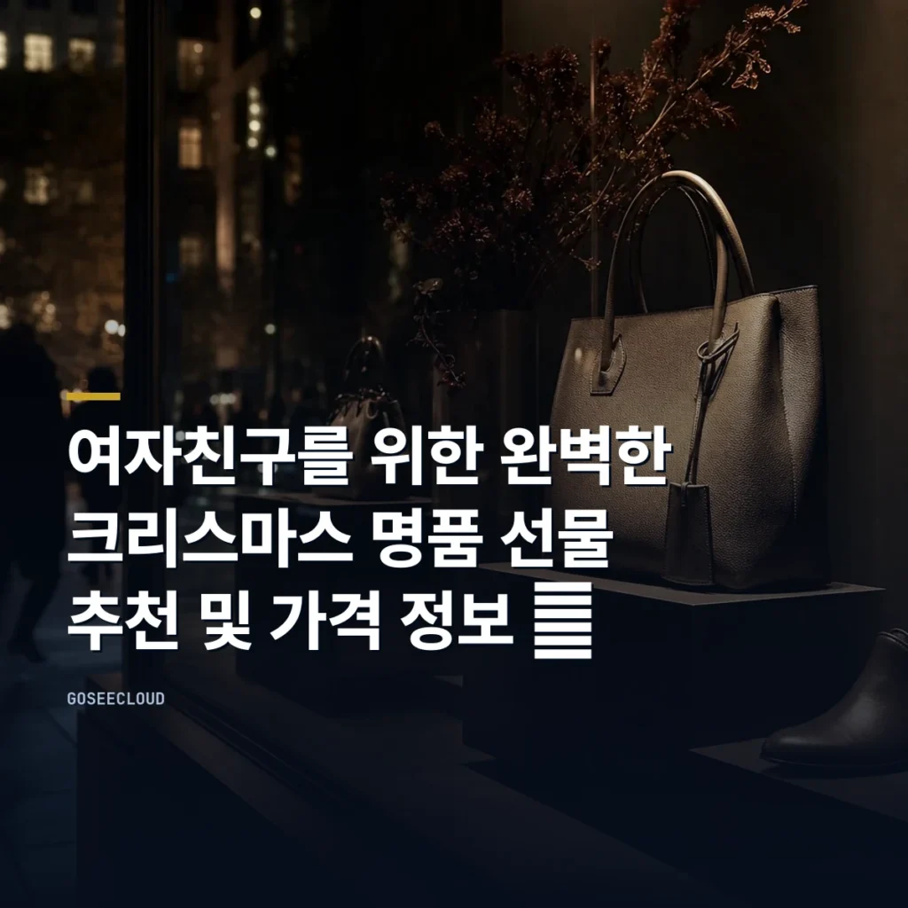 여자친구를 위한 완벽한 크리스마스 명품 선물 추천 및 가격 정보 🎁