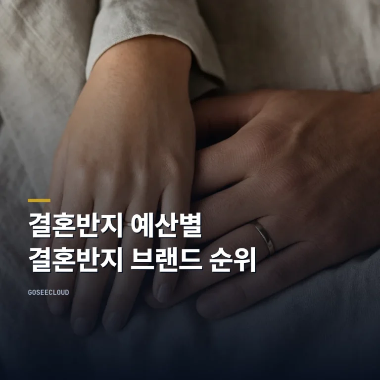 결혼반지 예산별 결혼반지 브랜드 순위
