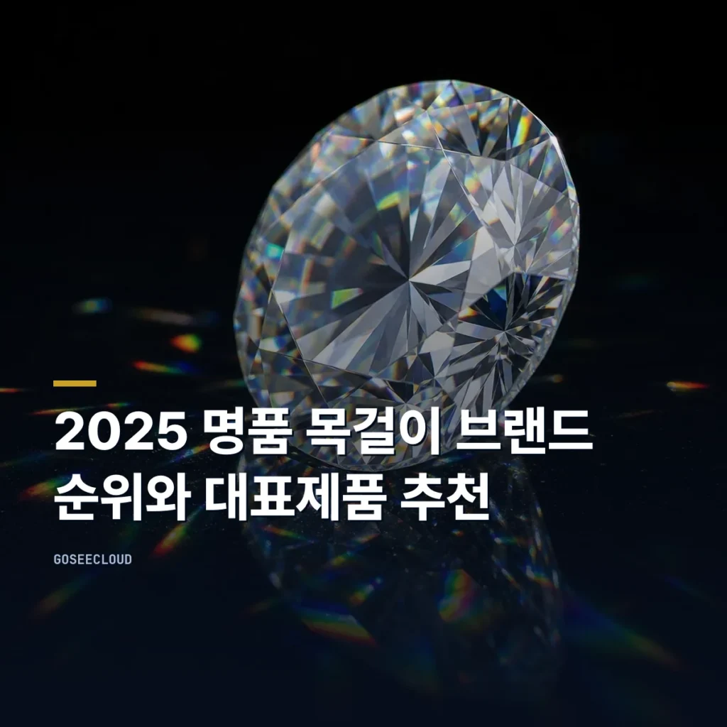2025 명품 목걸이 브랜드 순위와 대표제품 추천