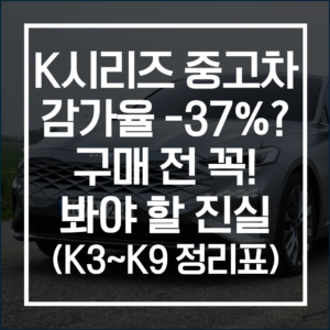 감가율 -37%? K 시리즈 중고차 사기 전 꼭 봐야 할 진실(K3~K9 정리표)