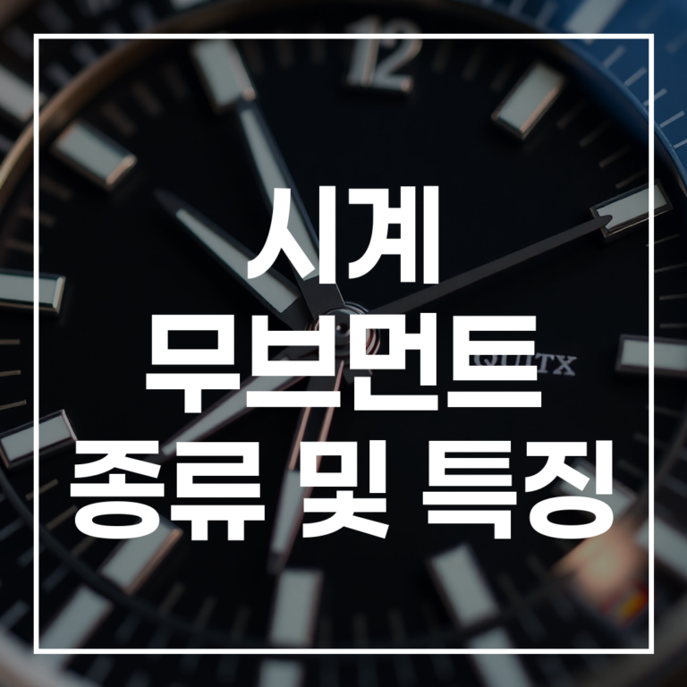 시계 무브먼트 종류 및 특징: 쿼츠와 기계식 완벽 분석