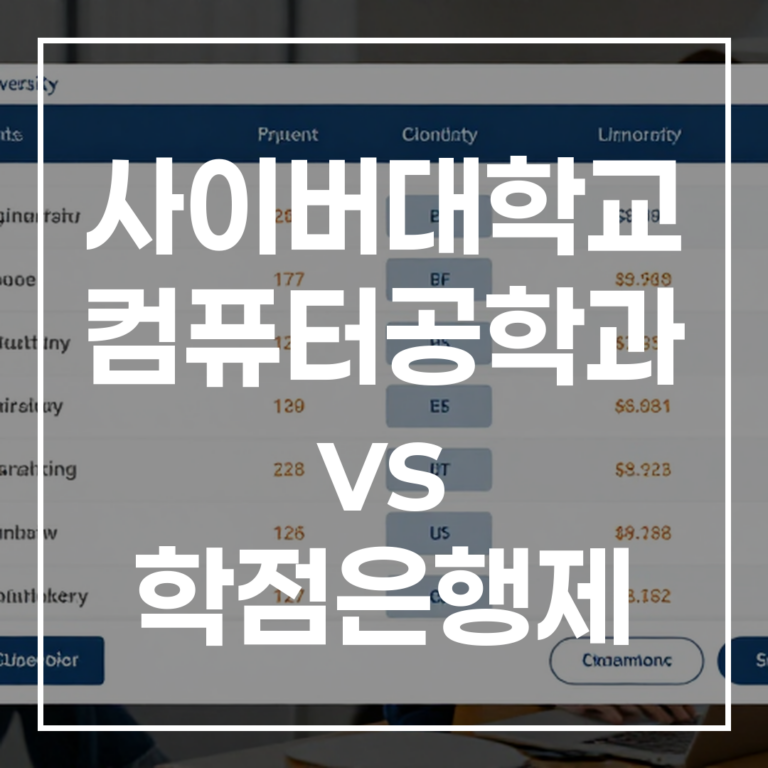 사이버대학교 컴퓨터공학과 vs 학점은행제, 4차 산업혁명 시대 IT 학위 취득을 위한 최적의 가이드 (2026년 최신)