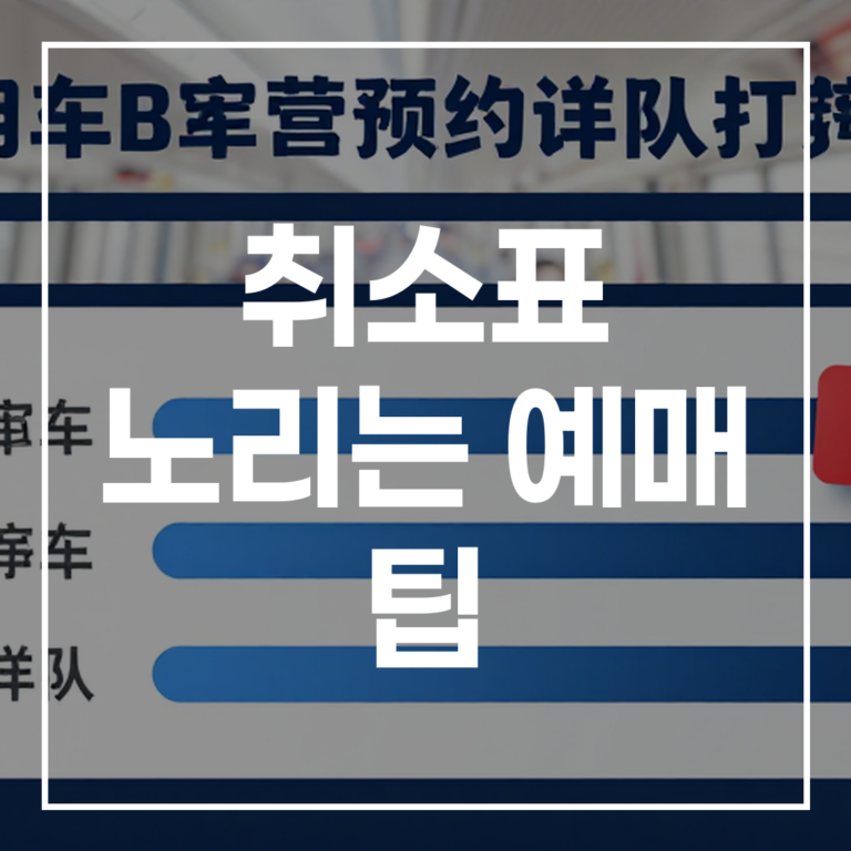 취소표 노리는 예매 팁 기차표 매진 해결 가이드