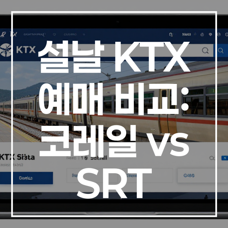 2026 설날 KTX 예매 비교: 코레일 vs SRT, 성공 전략
