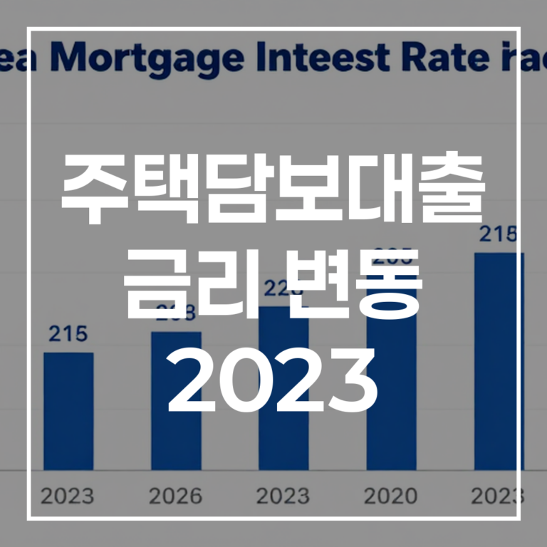 내 집 마련 2023-2024 주담대 금리 분석 및 전략
