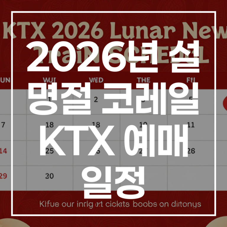 2026년 설 명절 코레일 KTX 예매 일정 완벽 가이드: 예매 방법부터 성공 팁까지