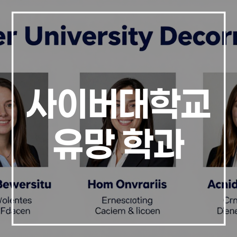 2026년 직장인 사이버대 유망학과 취업 총정리