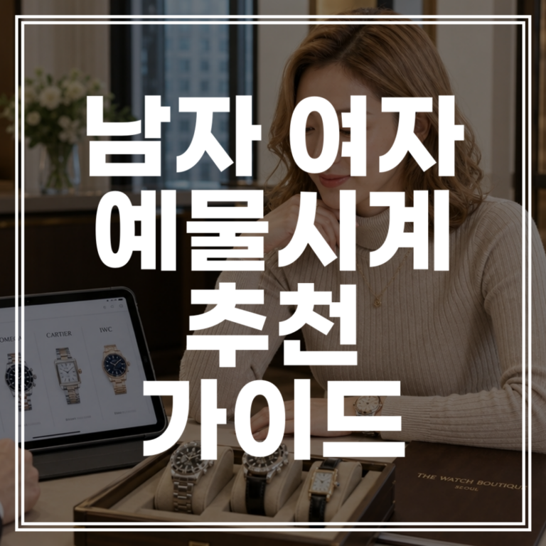 남자 여자 예물시계 추천 가이드 | 브랜드 등급별 순위 및 가격 비교 (+웨딩 마일리지 혜택)