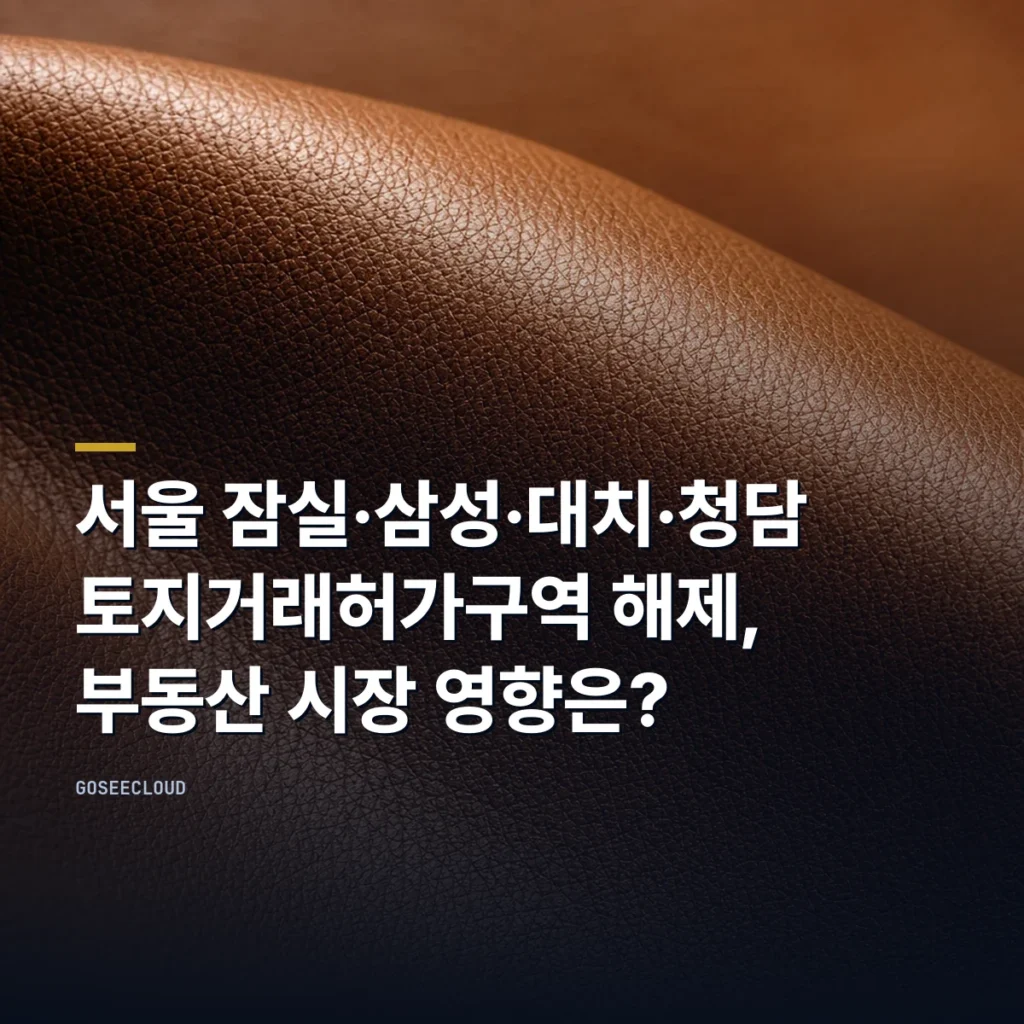 서울 잠실·삼성·대치·청담 토지거래허가구역 해제, 부동산 시장 영향은?