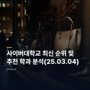 사이버대학교 최신 순위 및 추천 학과 분석(25.03.04)