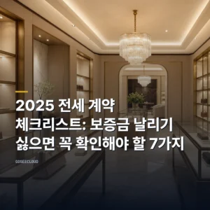 2025 전세 계약 체크리스트: 보증금 날리기 싫으면 꼭 확인해야 할 7가지