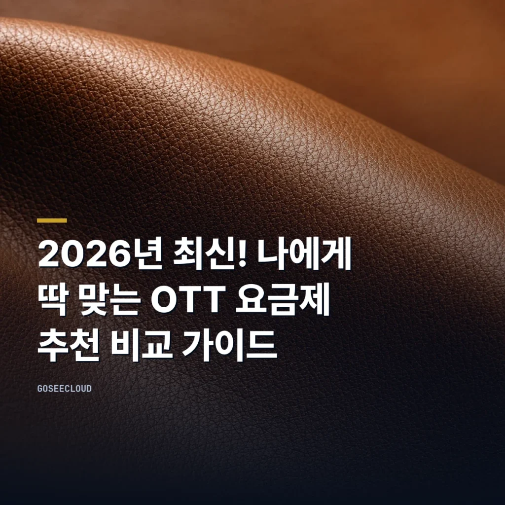 2026년 최신! 나에게 딱 맞는 OTT 요금제 추천 비교 가이드