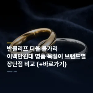 반클리프 디올 불가리 | 이백만원대 명품 목걸이 브랜드별 장단점 비교 (+바로가기)