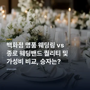 백화점 명품 웨딩링 vs 종로 웨딩밴드 퀄리티 및 가성비 비교, 승자는?