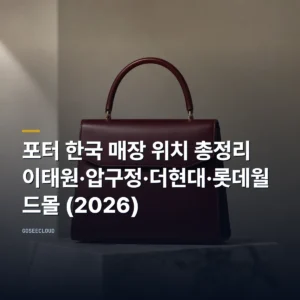 포터 한국 매장 위치 총정리 | 이태원·압구정·더현대·롯데월드몰 (2026)