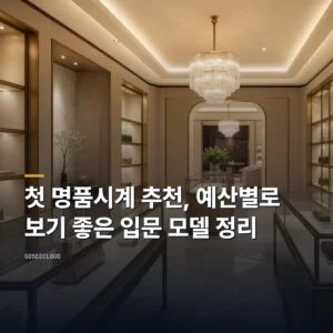첫 명품시계 추천, 예산별로 보기 좋은 입문 모델 정리