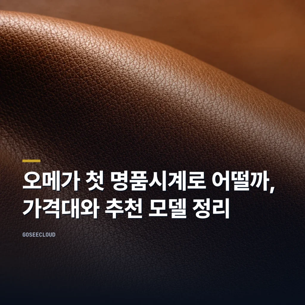오메가 첫 명품시계로 어떨까, 가격대와 추천 모델 정리