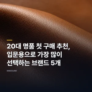 20대 명품 첫 구매 추천, 입문용으로 가장 많이 선택하는 브랜드 5개