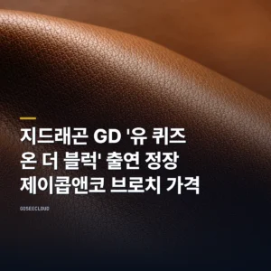 지드래곤 GD ‘유 퀴즈 온 더 블럭’ 출연 정장 제이콥앤코 브로치 가격