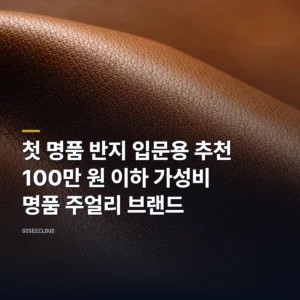 첫 명품 반지 입문용 추천 | 100만 원 이하 가성비 명품 주얼리 브랜드
