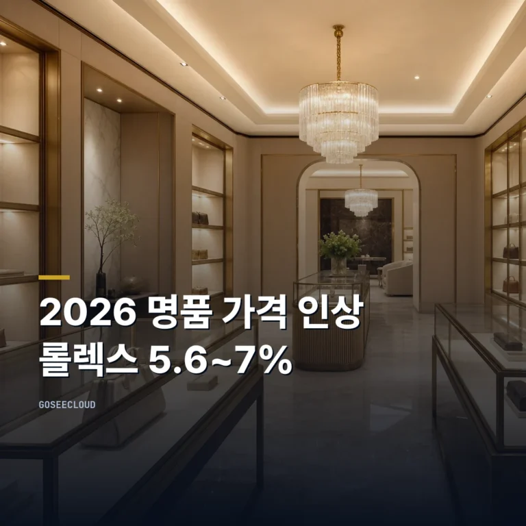 2026 명품 가격 인상 | 롤렉스 5.6~7%, 지금 얼마인가