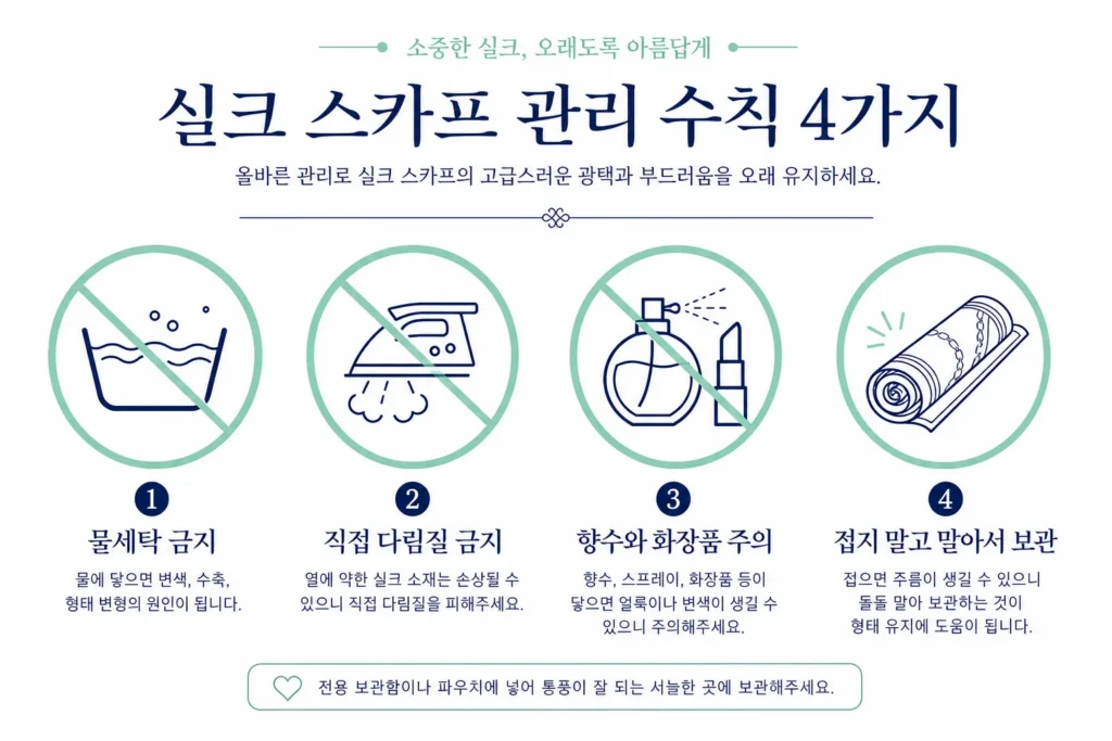 스카프 보관과 관리 관련 이미지