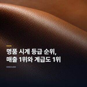 명품 시계 등급 순위 | 매출 1위와 계급도 1위가 다른 이유