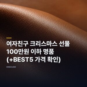 여자친구 크리스마스 선물 | 100만원 이하 명품 (+BEST5 가격 확인)